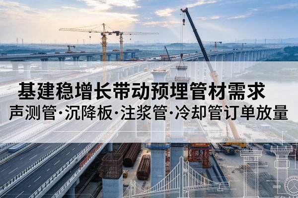 葫芦岛基建稳增长带动预埋监测管材需求，声测管、沉降板、注浆管订单持续放量